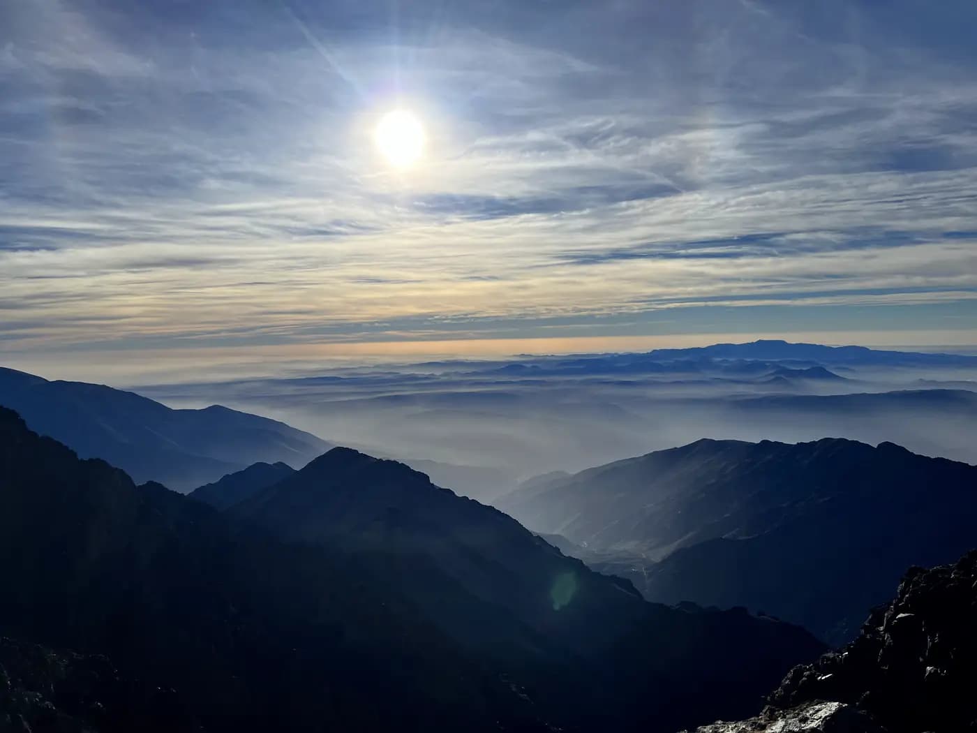 Mount Toubkal rising above the High Atlas in clear light